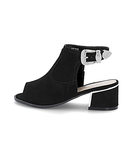 360 degree animation of product Girls black black buckle shoe boot frame-7