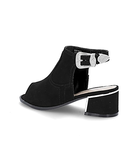 360 degree animation of product Girls black black buckle shoe boot frame-8