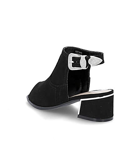 360 degree animation of product Girls black black buckle shoe boot frame-9