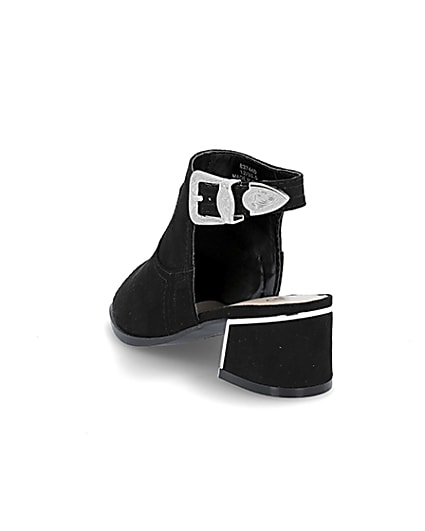 360 degree animation of product Girls black black buckle shoe boot frame-10