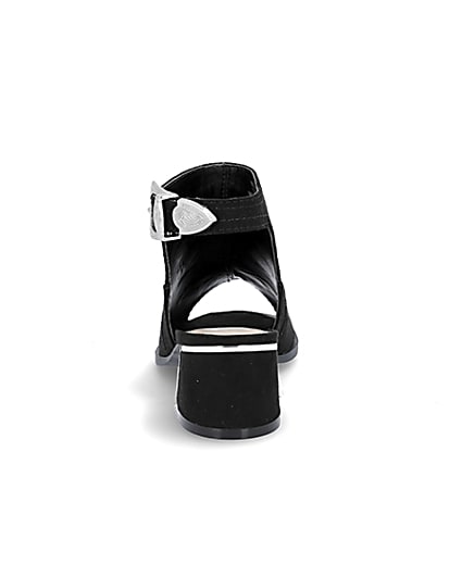 360 degree animation of product Girls black black buckle shoe boot frame-12