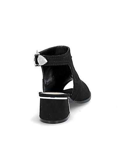 360 degree animation of product Girls black black buckle shoe boot frame-13