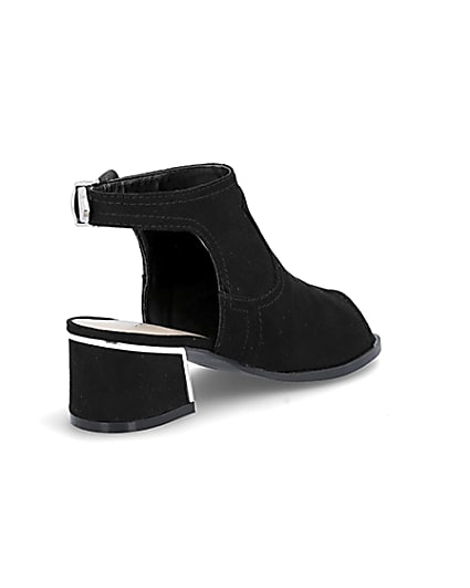 360 degree animation of product Girls black black buckle shoe boot frame-15