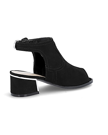 360 degree animation of product Girls black black buckle shoe boot frame-16