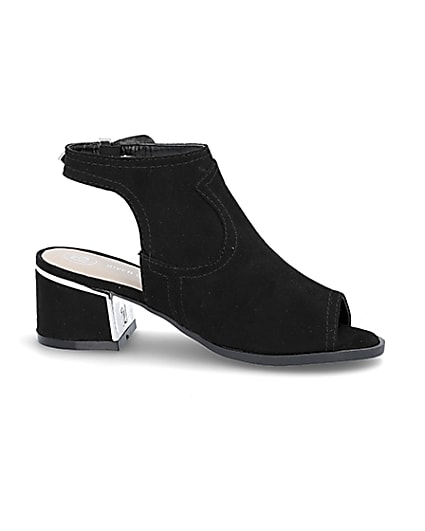 360 degree animation of product Girls black black buckle shoe boot frame-19