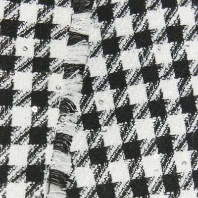 Girls black boucle dogtooth wrap skort River Island