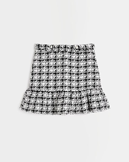 Girls Black Boucle Frill Skirt