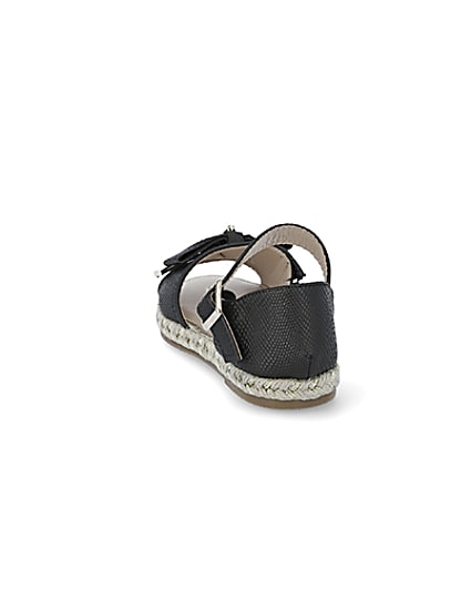 360 degree animation of product Girls black bow espadrille sandals frame-8