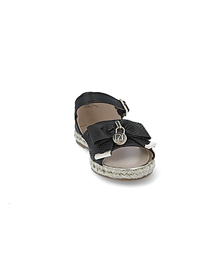 360 degree animation of product Girls black bow espadrille sandals frame-20