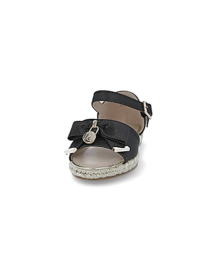 360 degree animation of product Girls black bow espadrille sandals frame-22