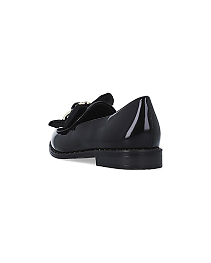 360 degree animation of product Girls black bow loafers frame-7