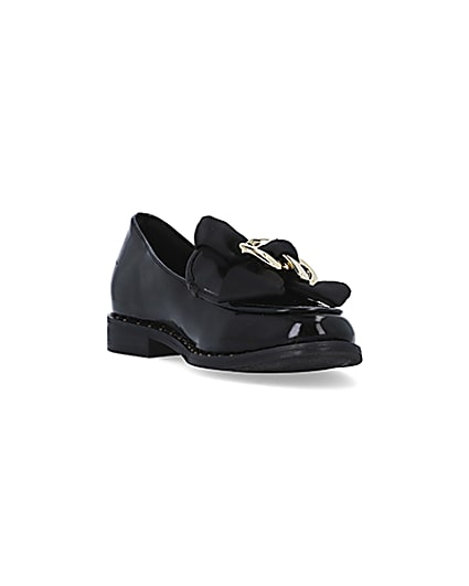 360 degree animation of product Girls black bow loafers frame-19