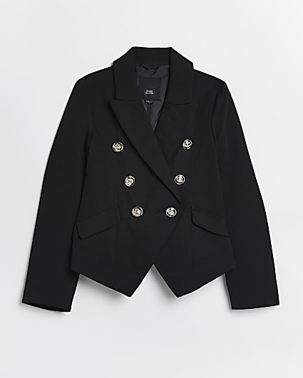Girls black buttoned blazer