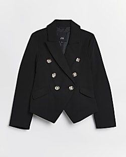 Girls black buttoned blazer