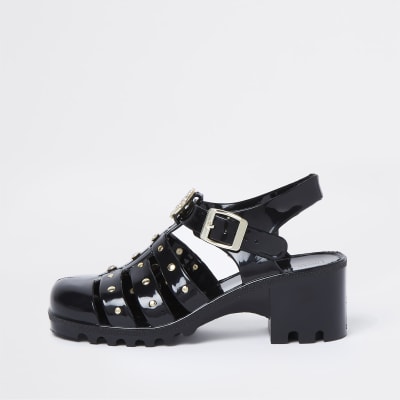 caged jelly sandals womens