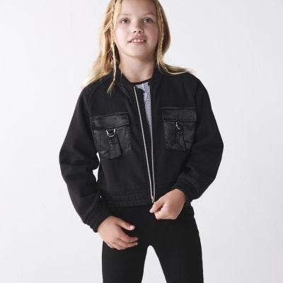 Girls black bomber sale