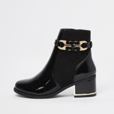 river island girls black boots