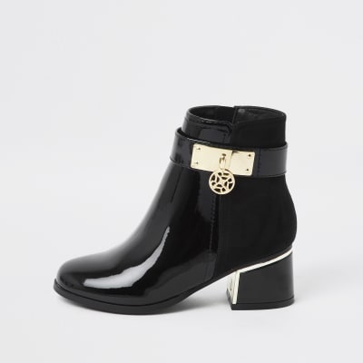 river island girls black boots