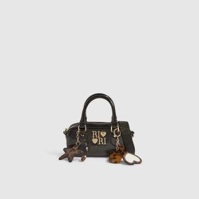 Girls Black Charm Crossbody Bag