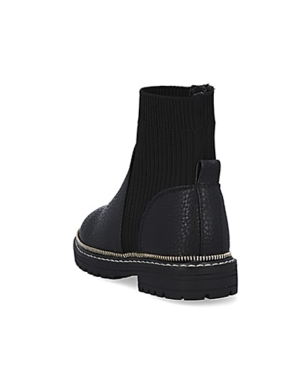 360 degree animation of product Girls black chunky ankle Boots frame-7