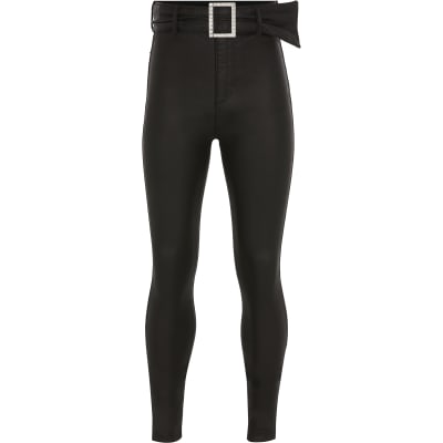 black coated super skinny jeans