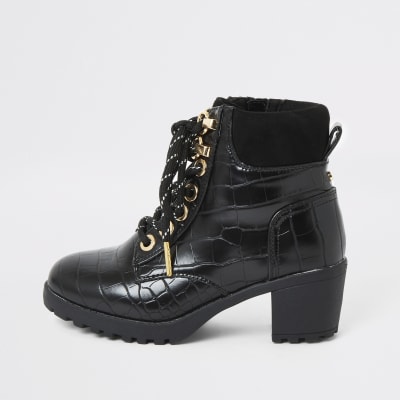 river island girls black boots