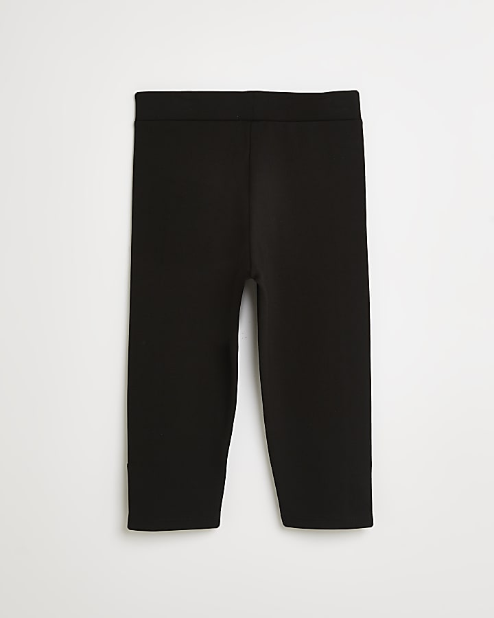 Girls black crop trousers
