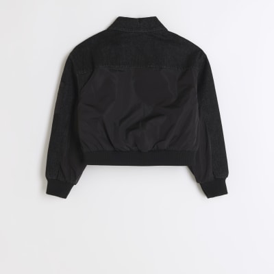 Girls black bomber jacket hotsell