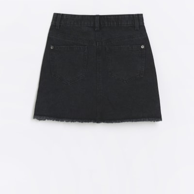 Black denim 2025 skirt river island