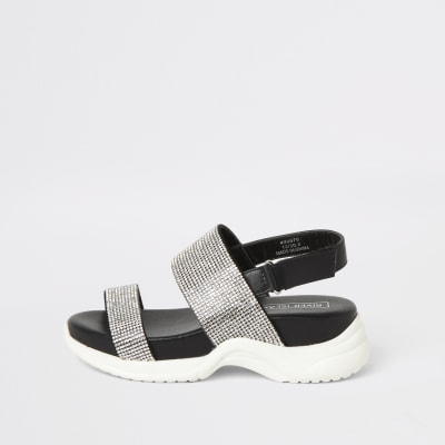 black diamante sandals