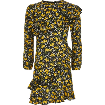 girls black swing dress