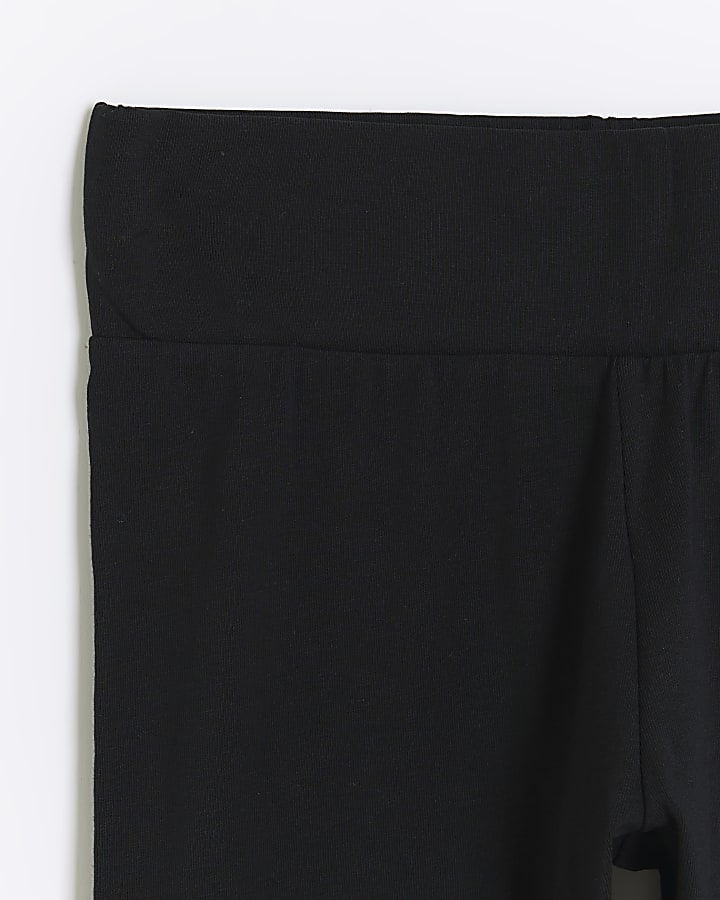 Girls black ELLE logo printed leggings