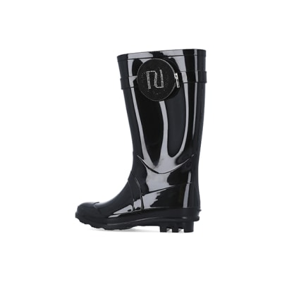 Girls black sale wellies