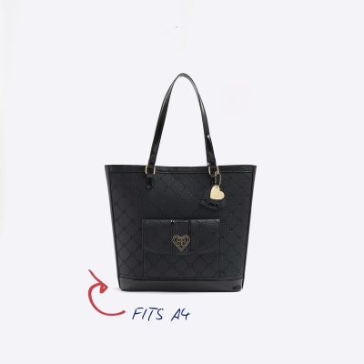 Girls black tote bag sale