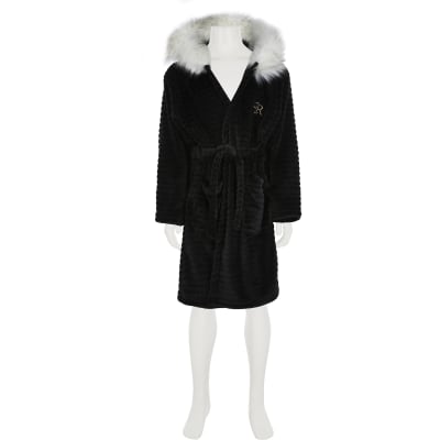 girls black dressing gown