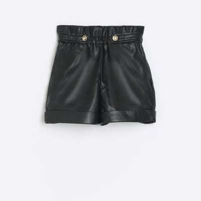 river island leather shorts