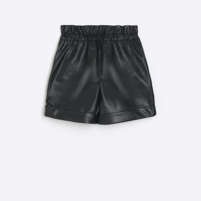 Sullivan Paperbag Short Summer Black Leather