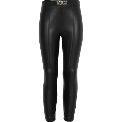 girls leather jeans