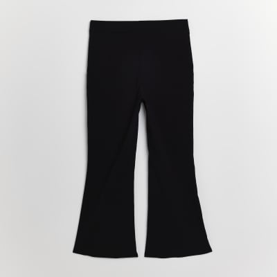 Girls black flared trousers | River Island