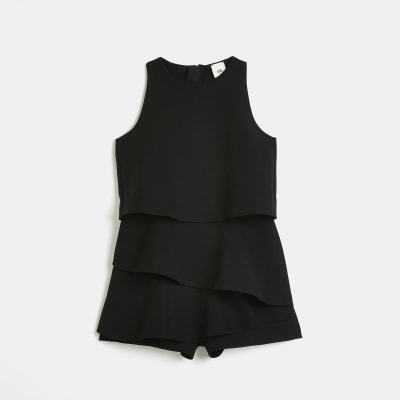 River island store black tiered playsuit