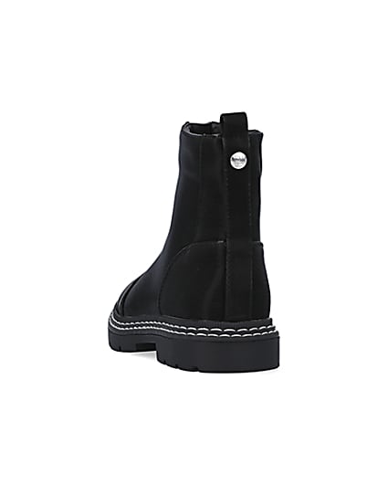 360 degree animation of product Girls Black Front Zip Boots frame-8