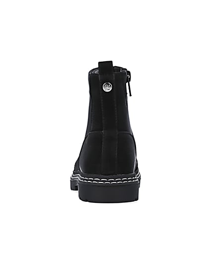 360 degree animation of product Girls Black Front Zip Boots frame-9