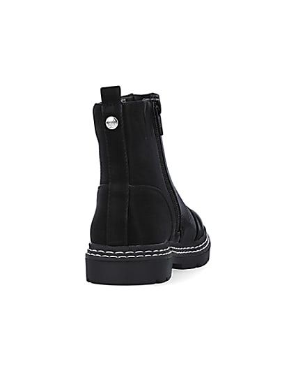 360 degree animation of product Girls Black Front Zip Boots frame-10