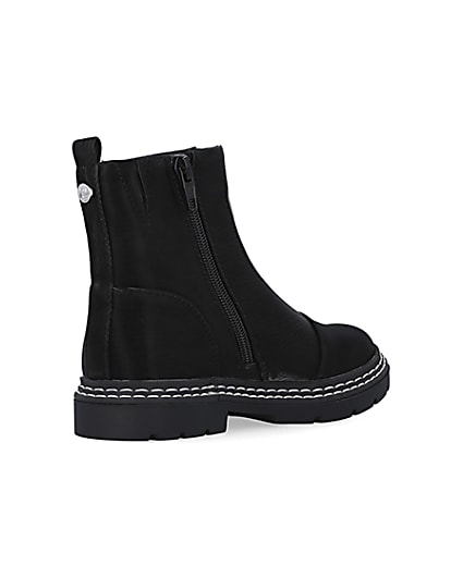 360 degree animation of product Girls Black Front Zip Boots frame-12