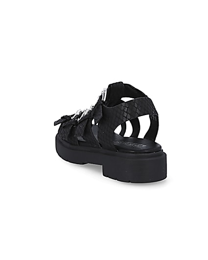 360 degree animation of product Girls black gladiator chunky sandals frame-7