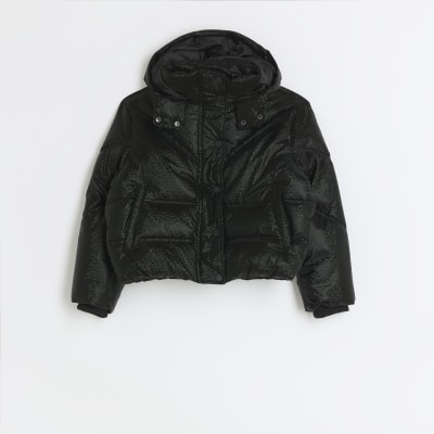 Girls black river store island coat