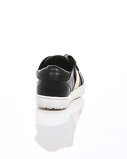 360 degree animation of product Girls black gold chain plimsolls frame-15