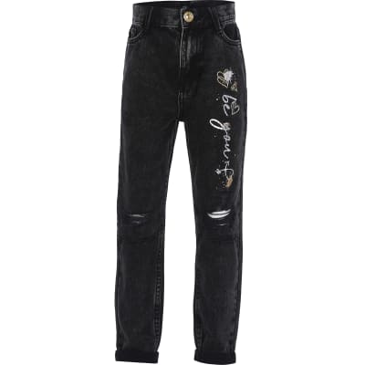 black graffiti jeans