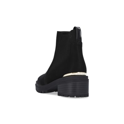 360 degree animation of product Girls black heeled boots frame-7