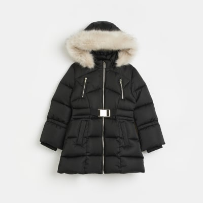 River island womens sale black coat